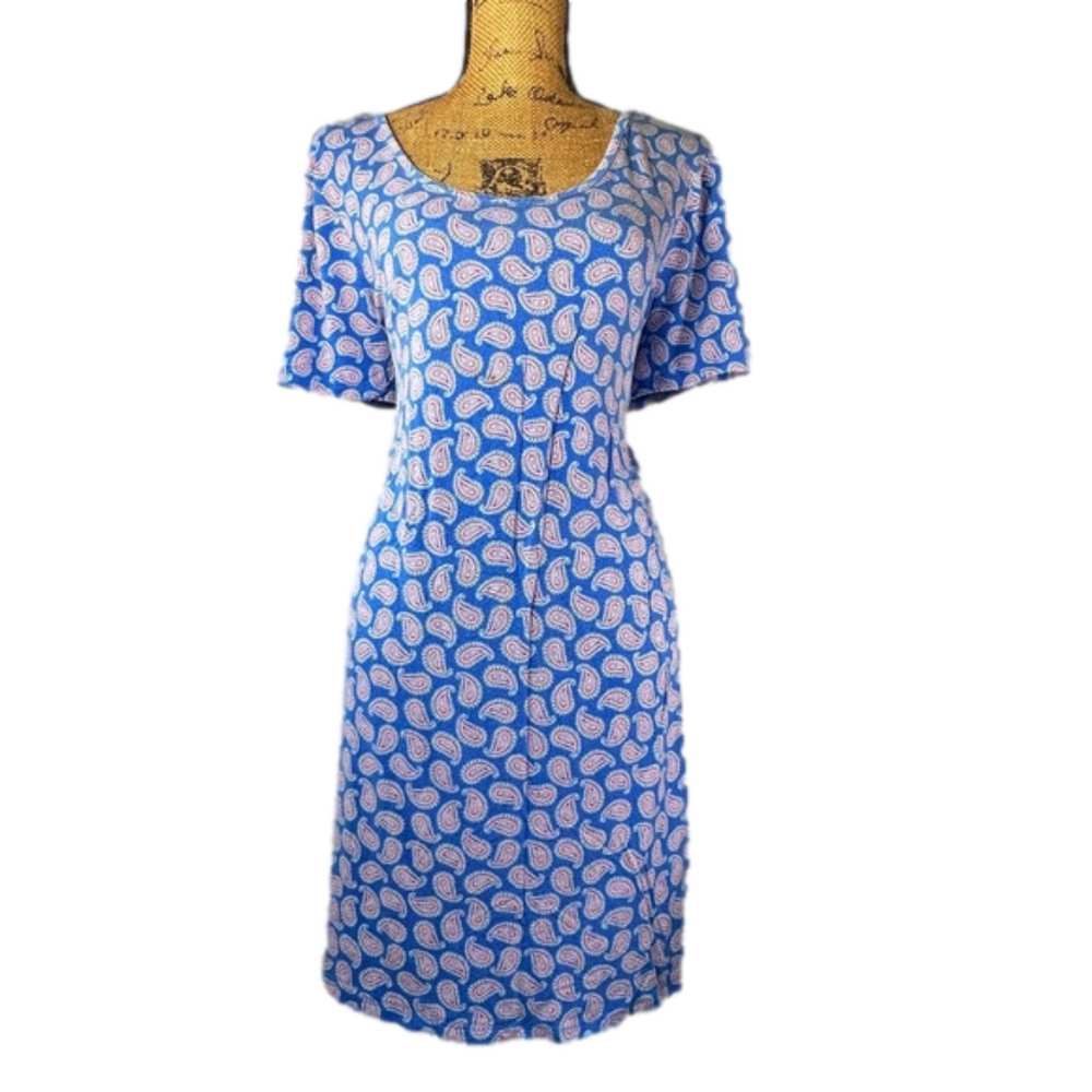 Terra & Sky blue paisley dress 95% rayon Women’s size 0X (14W) | jj